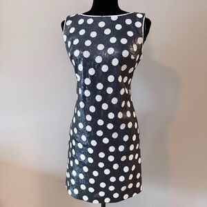 Maia Blue and White Polka Dot Shimmer Mini Dress Fully Lined NWT